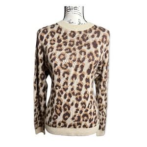 A new day animal Print Camel Colored Sweater Size small